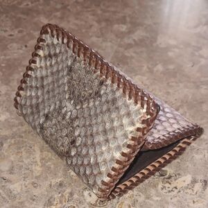 Vtg Rattlesnske Trifold Mens Wallet